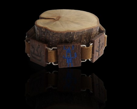 Selma Rocks bracelet by Lizzy McLoren - Silver, wood, leather